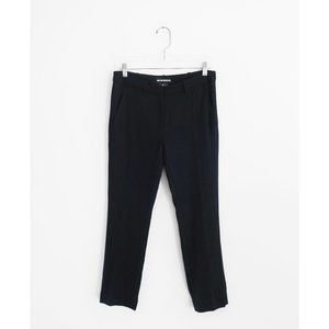 Ann Demeulemeester Black Tropic Wool Low Rise Slim Tapered Cropped Pants 00 0